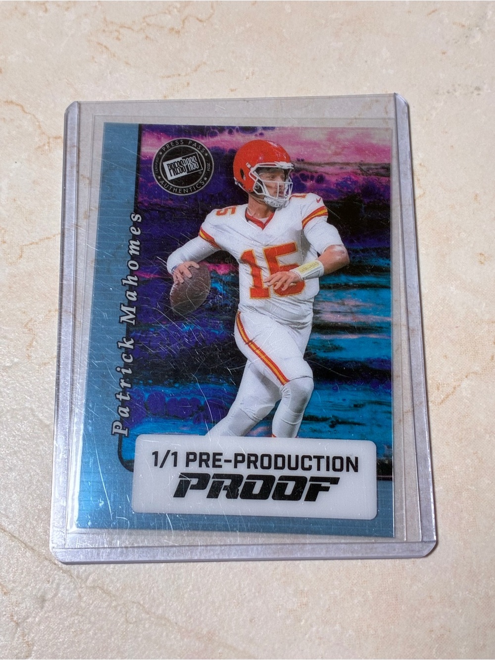 Patrick Mahomes 1/1 Pre-Production Proof Football Card -